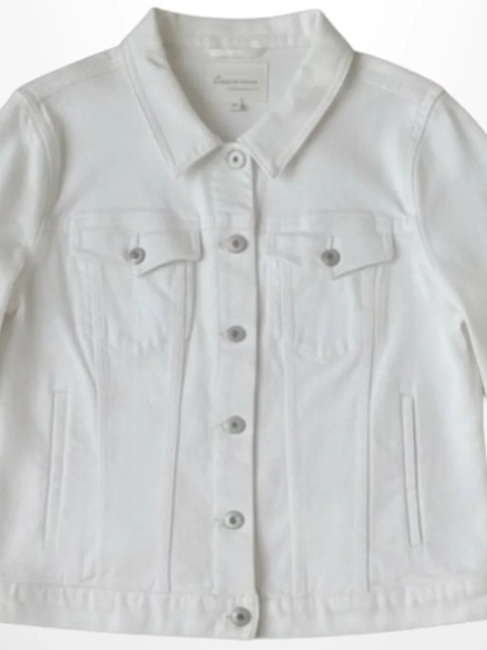 Two by Vince Camuto White Denim Trucker Jacket Classic Fit XL